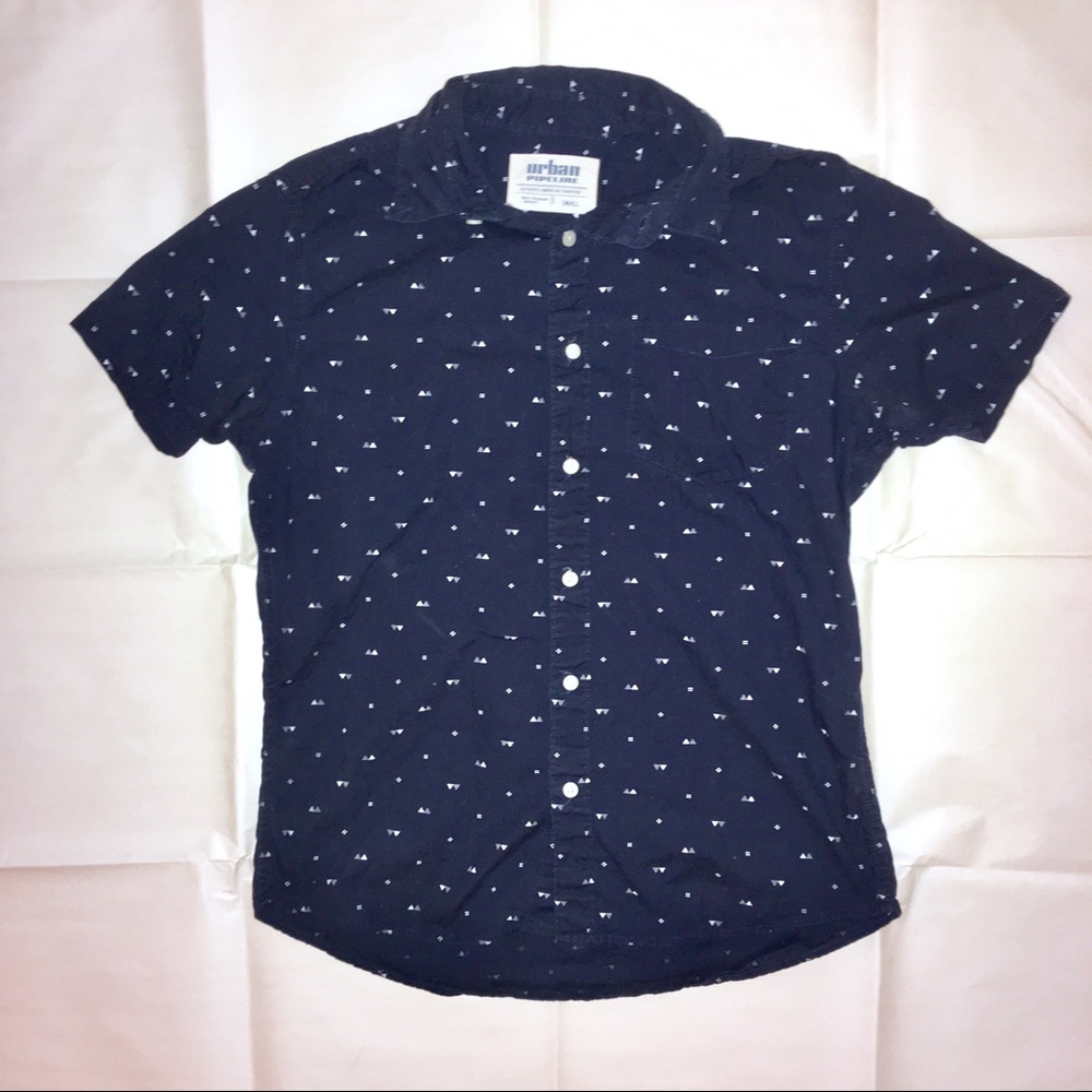 Urban Pipeline Geometric Patterned Button Up